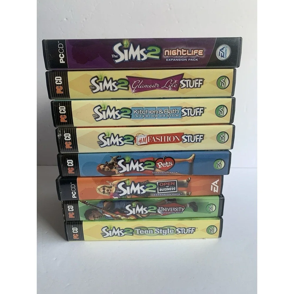 The Sims 2 PC CD-ROM Expansion and Stuff Pack Lot of 8 Nightlife Pets University